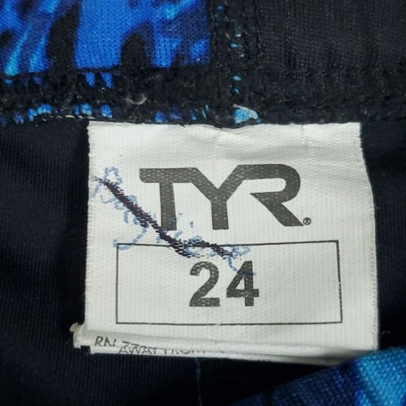 TYR swim trunk skimmies jammers 24 black blue - Picture 3 of 3